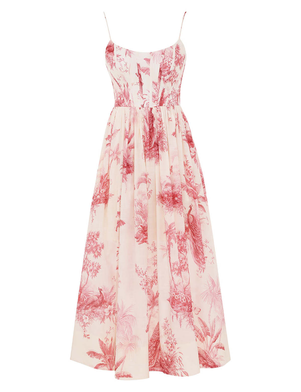 waverly corset midi dress in pink palm zimmermann ZIMMERMANN  Waverly Corset Midi Dress  Pink Palm  Size 0 (best fit size  8)  Fit is true to size  $140 for 4 days hire   DM to