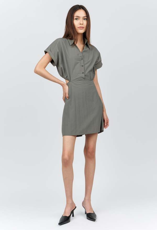 The NKC Store Mini Kat Dress - Green Gray