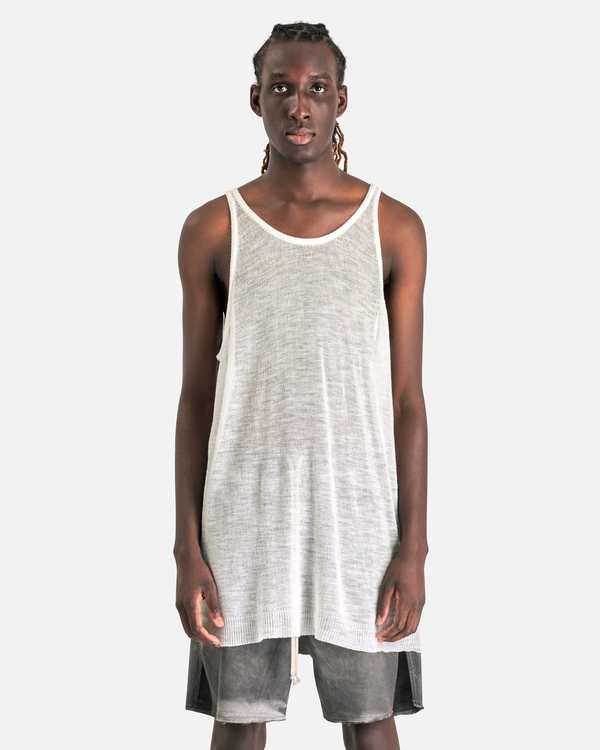 25ss RICK OWENS Basic リブタンクトップ Milk Rick Owens Tank - Milk | Garmentory