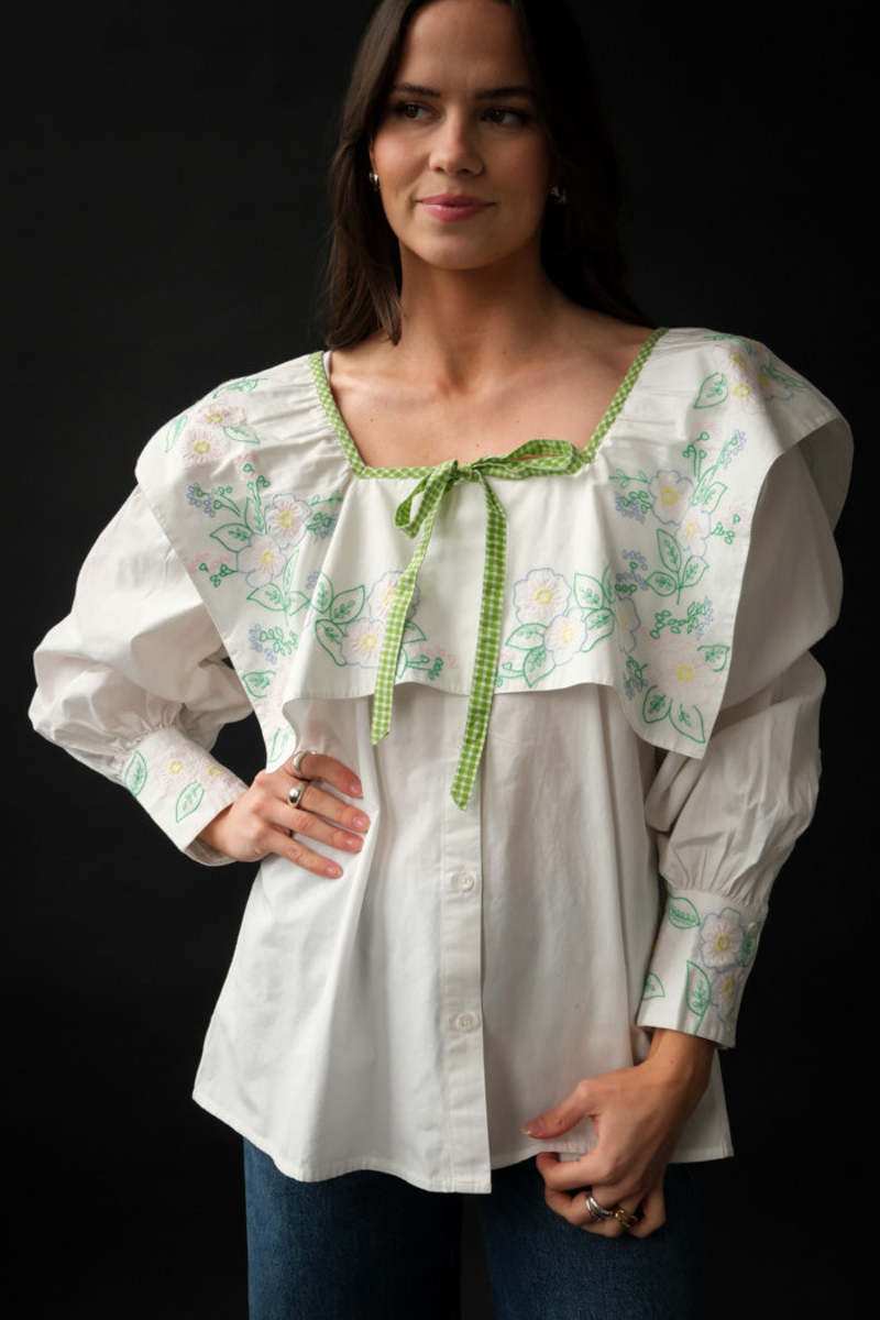 DAMSON MADDER MALA BLOUSE - ECRU EMBROIDERY | Garmentory