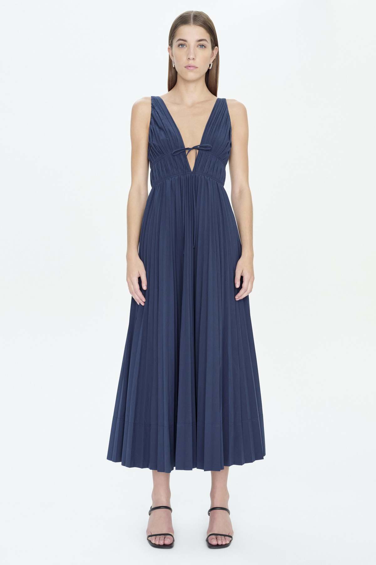 simkhai stephanie midi dress Simkhai Stephanie S/L Midi Dress - Midnight