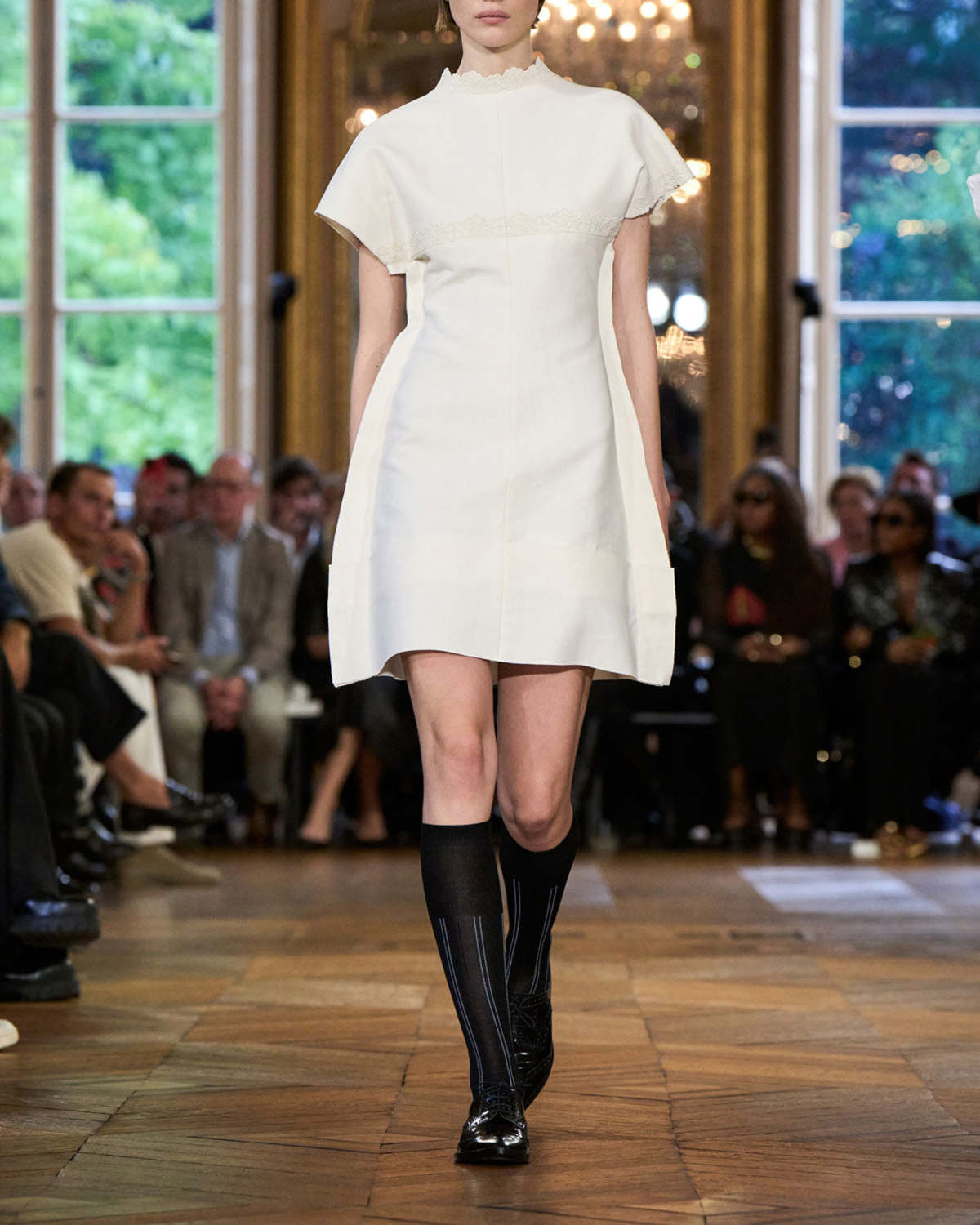 Cap Sleeve Embroidered Mini Dress
