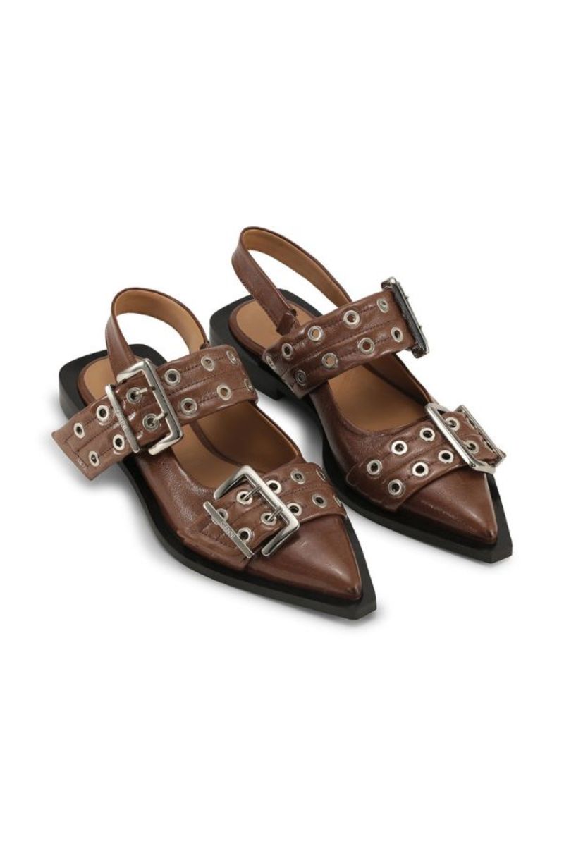 【GANNI】GANNI Flat shoes Brown Ganni Flat Shoes Size 37 EU