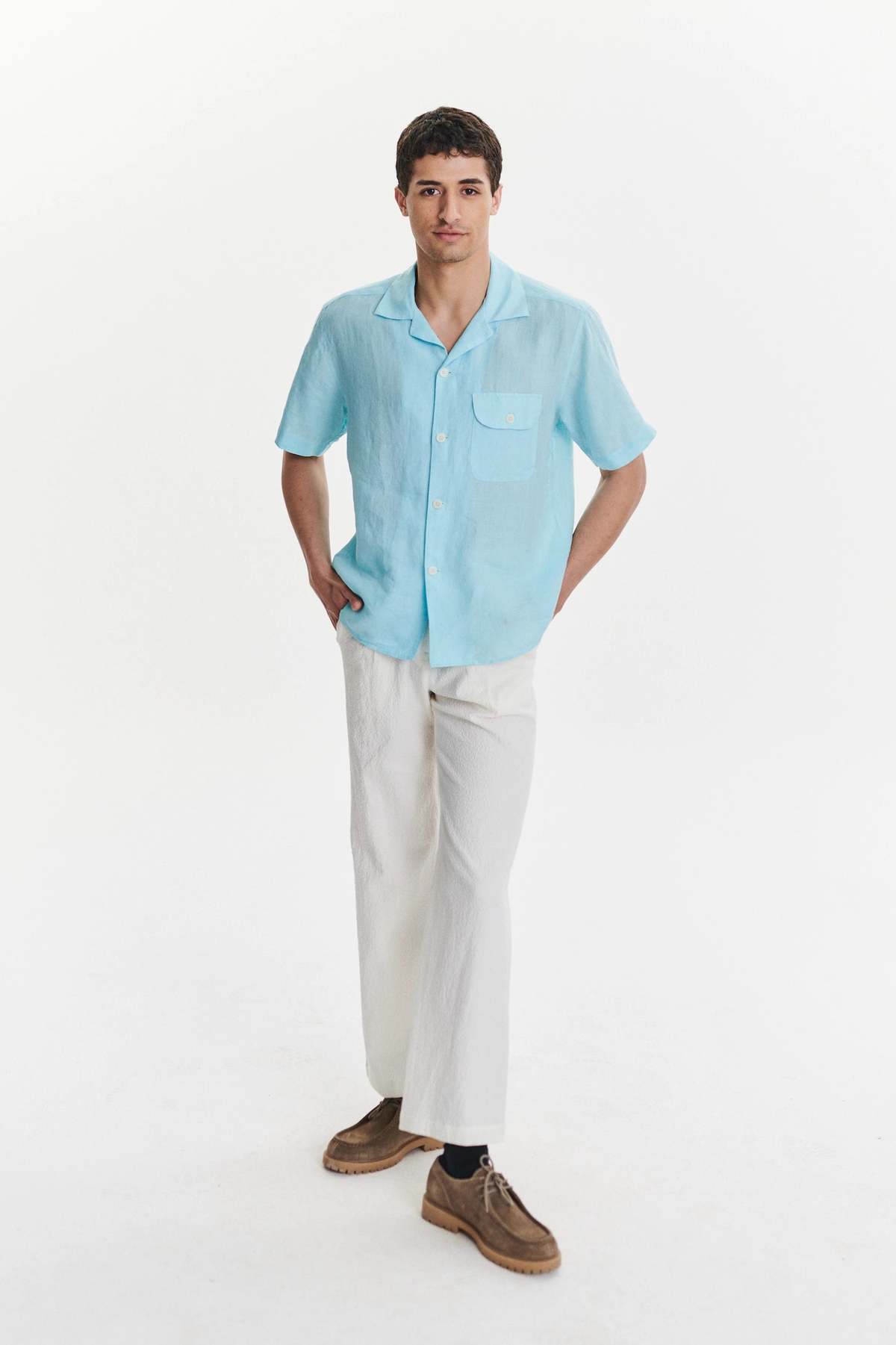 turquoise short sleeve dress shirt Huresd Mens Button Down Short Sleeve Shirt Cotton Linen Wrinkle Free Solid Color Dress Shirts Casual Shirts Pocket Turquoise XL