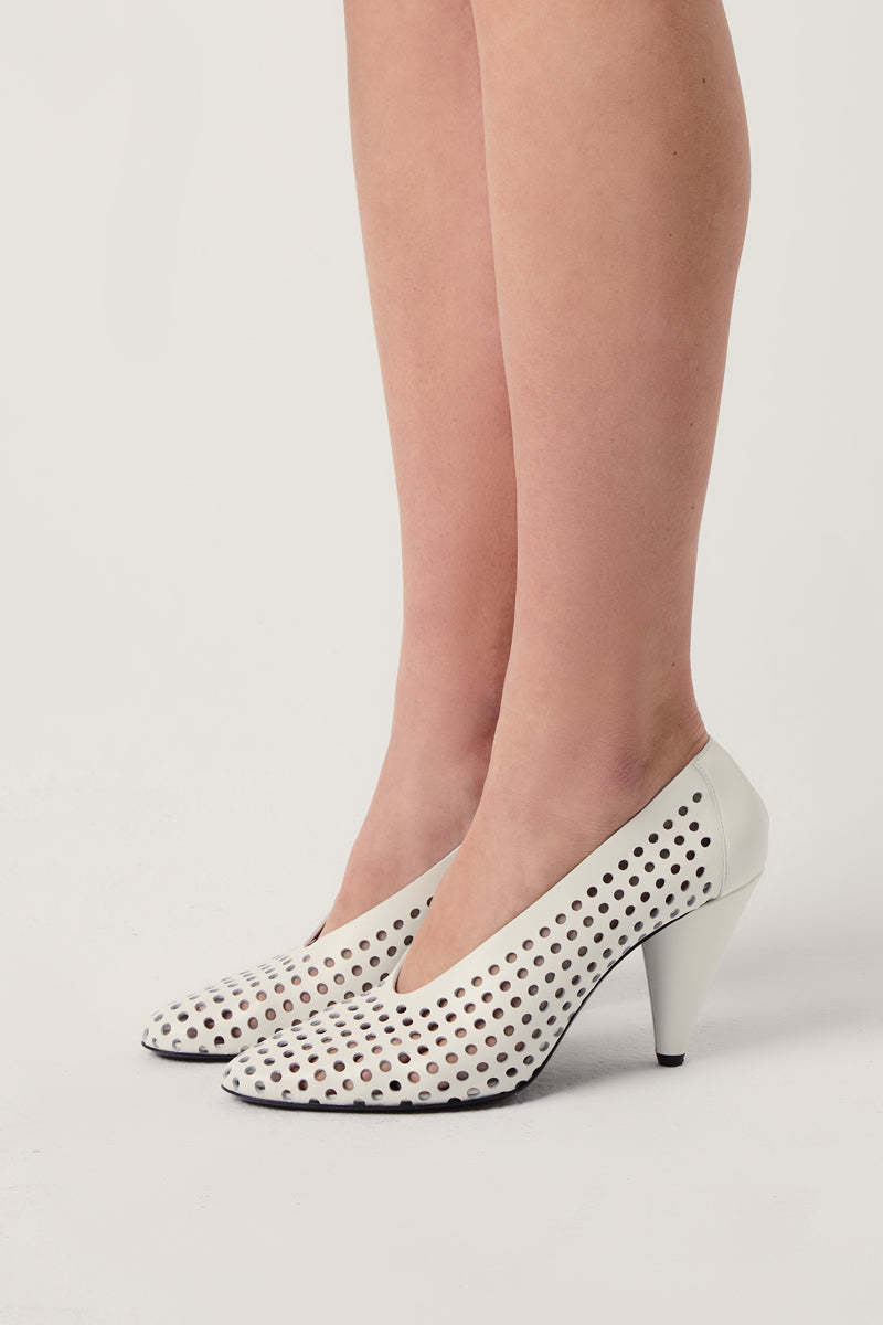 Proenza Schouler Perforated Leather Pumps - Cream White