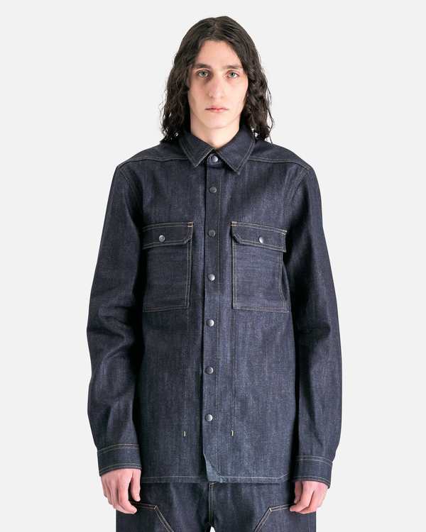 Rick Owens Outershirt - Indigo | Garmentory
