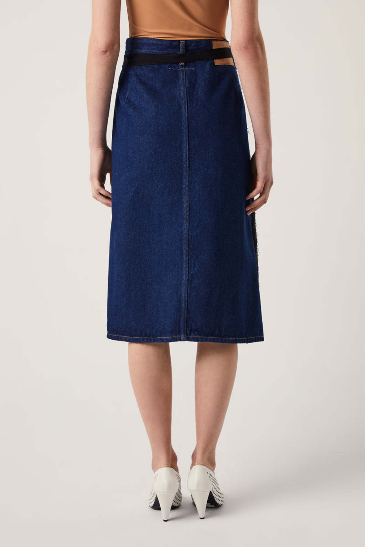 MM6 Maison Margiela Denim Midi Skirt - Dark Blue - Image 4 of 4