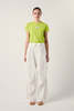 MM6 Maison Margiela Gathered-detail Drawstring Wide Trousers - White - Thumbnail 1