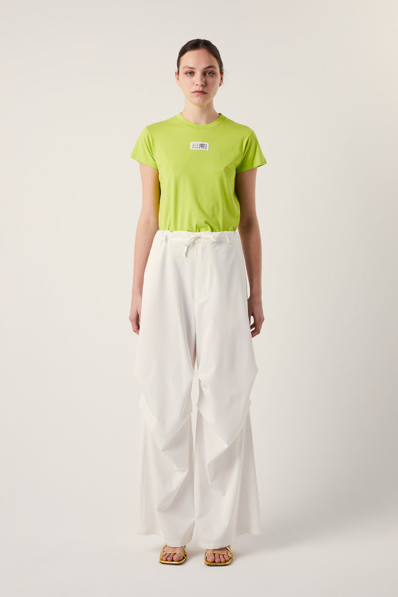 MM6 Maison Margiela Gathered-detail Drawstring Wide Trousers