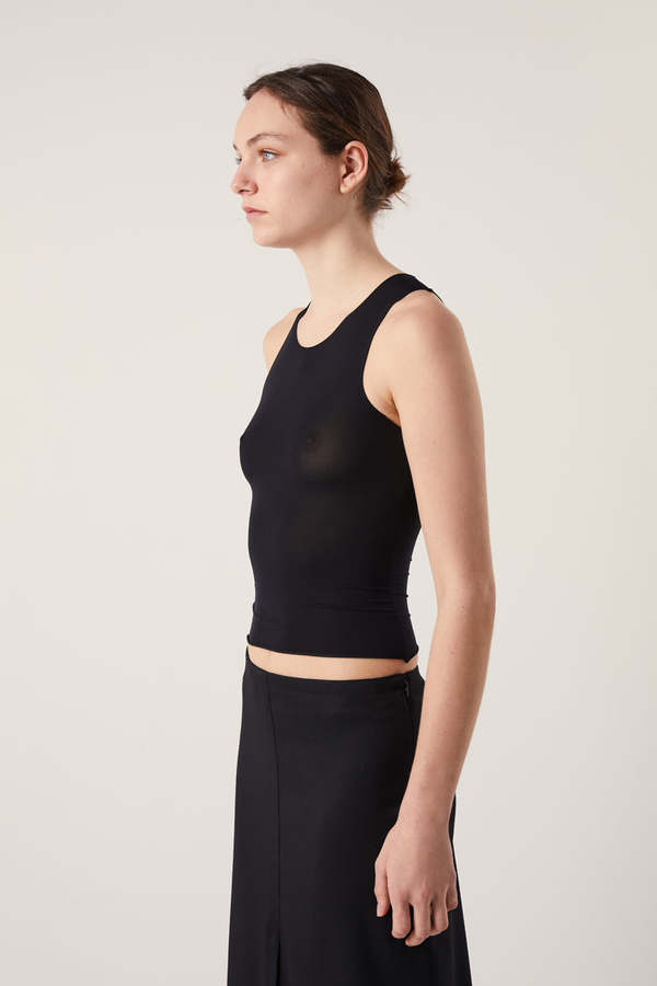 Mm6 Maison Margiela Numbers-motif Tank Top - Black | Garmentory