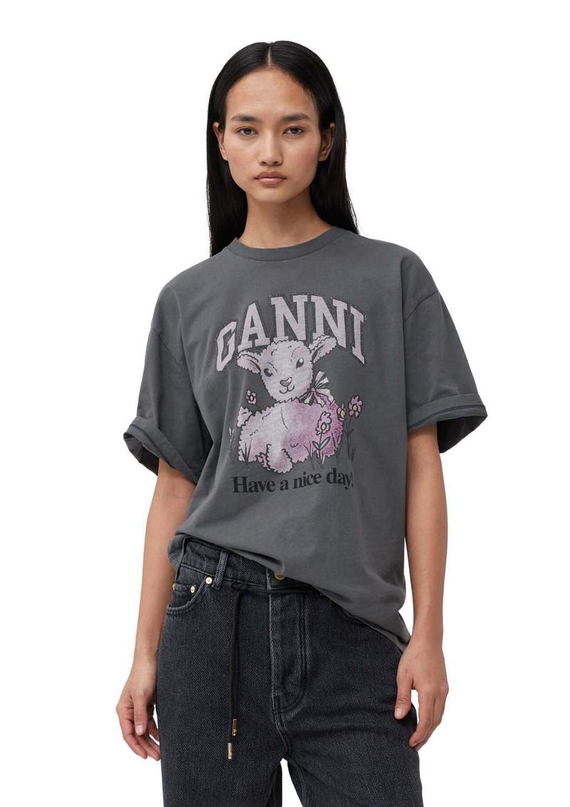 Ganni Future Heavy Jersey Lamb Short Sleeve T-Shirt