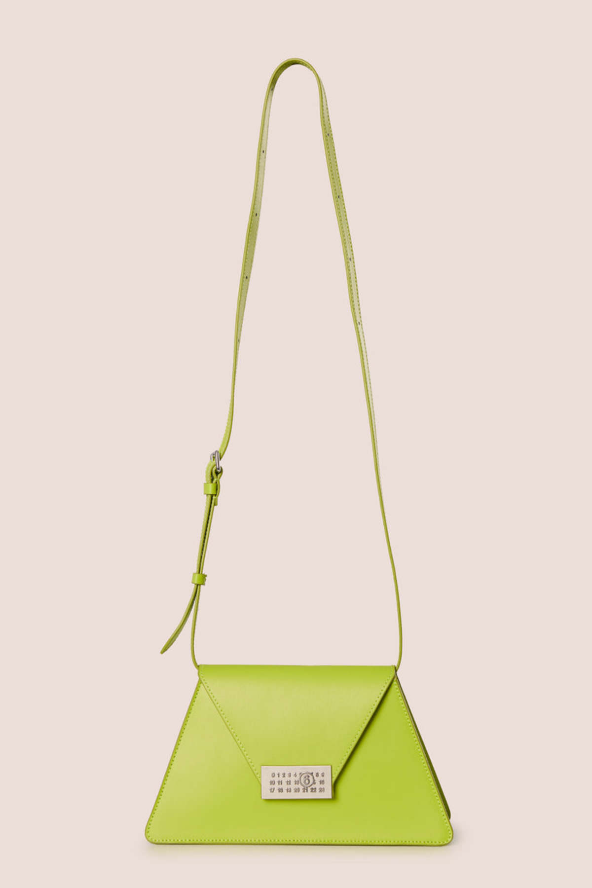 MM6 Maison Margiela Numeric Crossbody Leather Bag - Light Pea Green - Image 1 of 5
