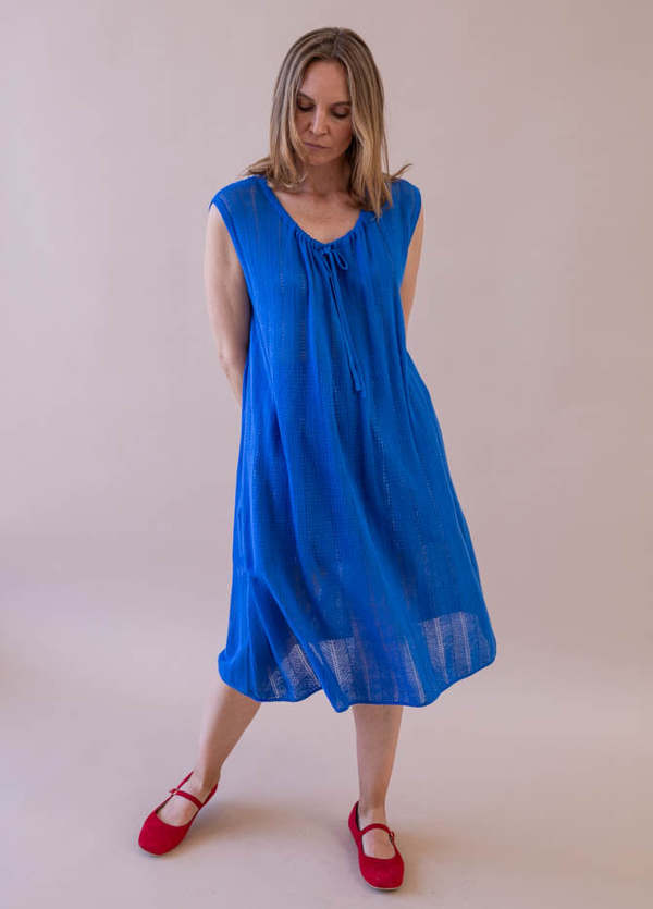 Toit Volant River Knit Dress - Blue | Garmentory Toit Volant River Knit Dress - Blue | Garmentory