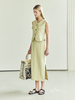Maison De Ines Pocket Button Vest & H-line Slit Skirt Set - Light Yellow - Thumbnail 2