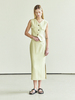 Maison De Ines Pocket Button Vest & H-line Slit Skirt Set - Light Yellow - Thumbnail 1