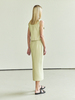 Maison De Ines Pocket Button Vest & H-line Slit Skirt Set - Light Yellow - Thumbnail 4