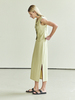 Maison De Ines Pocket Button Vest & H-line Slit Skirt Set - Light Yellow - Thumbnail 5