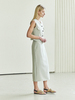 Maison De Ines Pocket Button Vest & H-line Slit Skirt Set - Olive Gray - Thumbnail 2