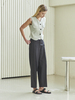 Maison De Ines Pocket Button Vest & H-line Slit Skirt Set - Olive Gray - Thumbnail 6