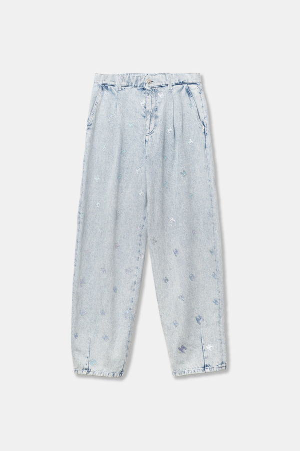 Back Beat Co. CHANEL Logo Jeans - Silver