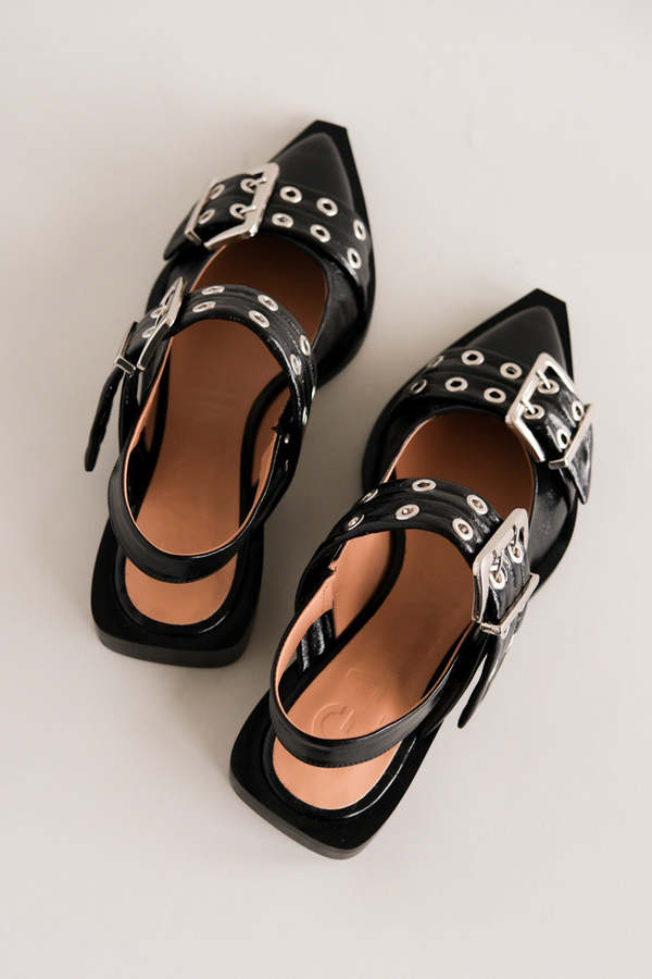 Ganni CHUNKY BUCKLE BALLERINA shoes black