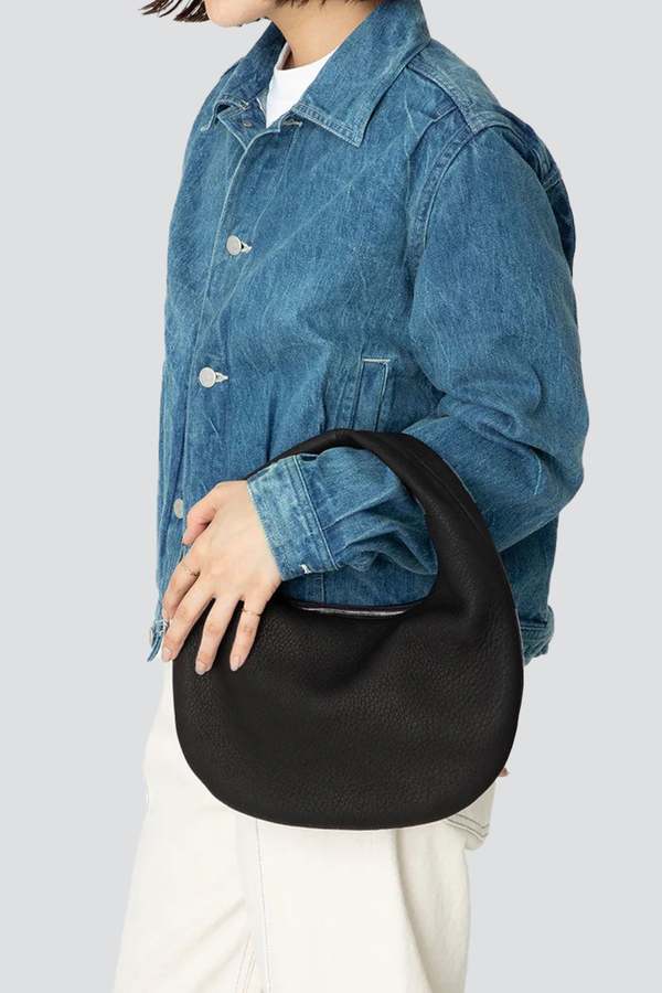 Aeta Black Leather Round One Shoulder Bag - Black | Garmentory