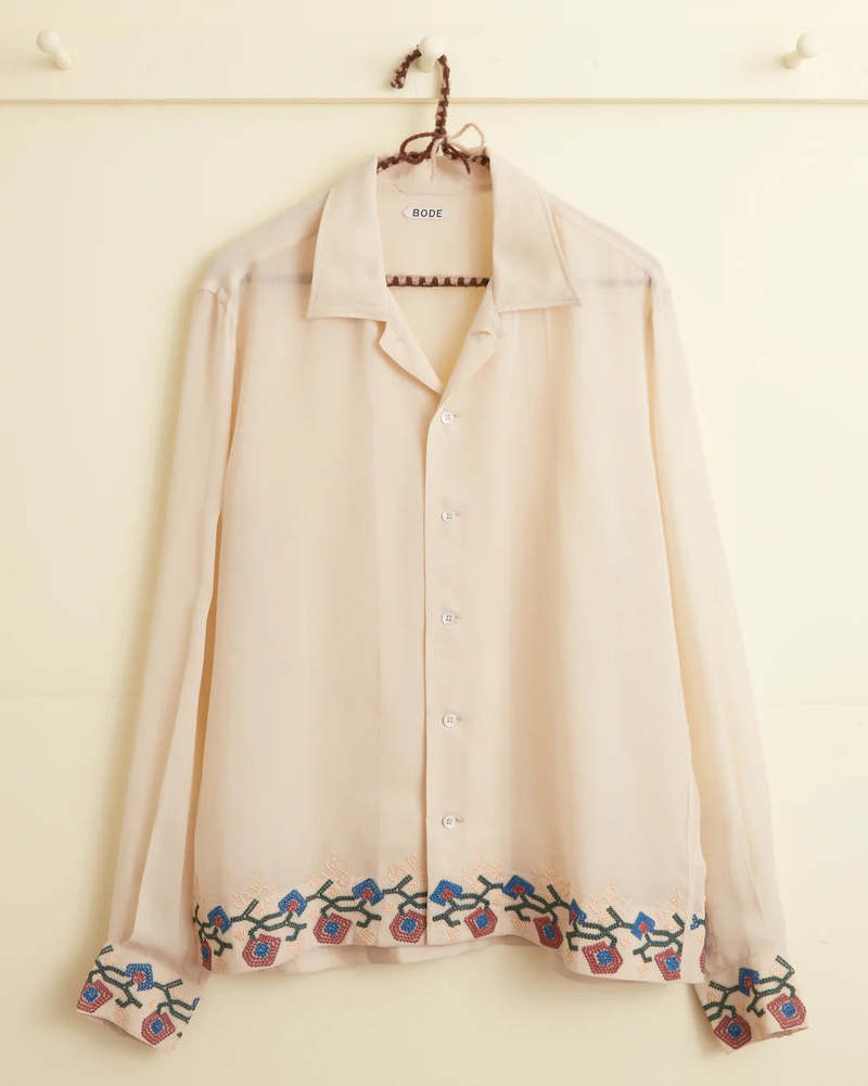 BODE Flowering Liana Long Sleeve Shirt - Cream/Multi