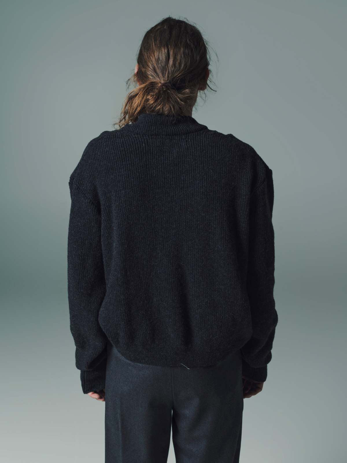 Cecile Tulkens ジップカーディガン Cecile Tulkens Lambswool Zip-Up Cardigan - Charcoal | Garmentory