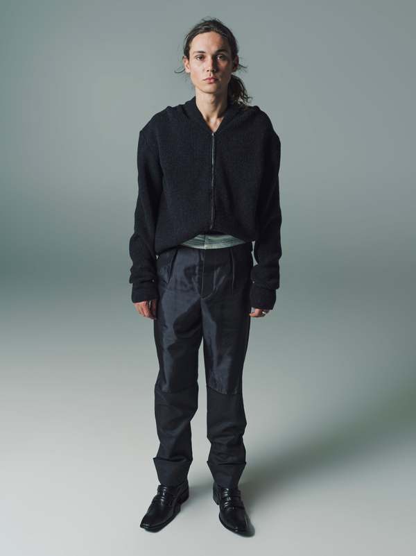 Cecile Tulkens Lambswool Zip-Up Cardigan - Charcoal | Garmentory