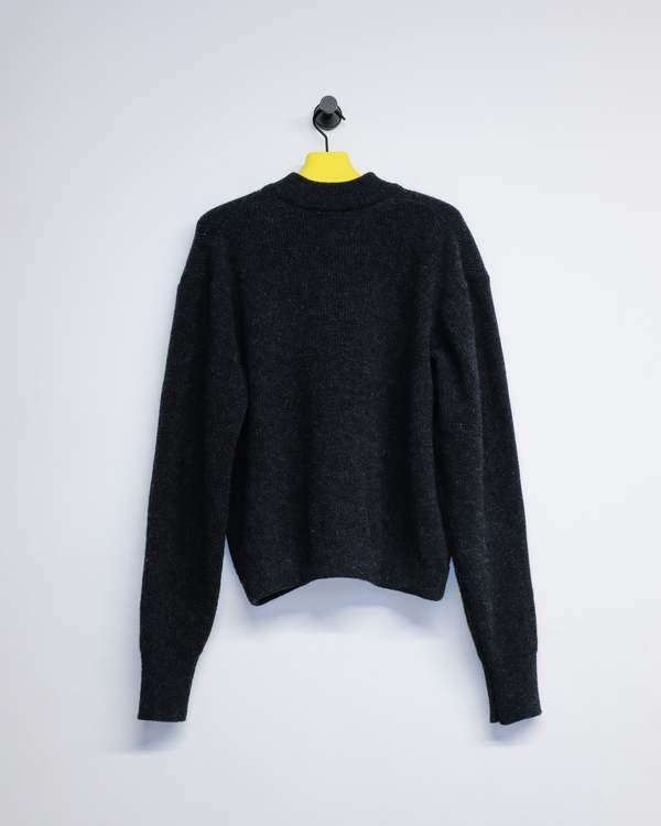 Cecile Tulkens Lambswool Zip-Up Cardigan - Charcoal | Garmentory