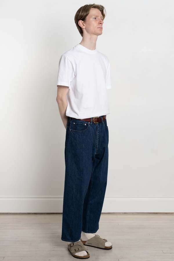 ENDS and MEANS 5 Pockets Baggy Denim - Washed Indigo | Garmentory