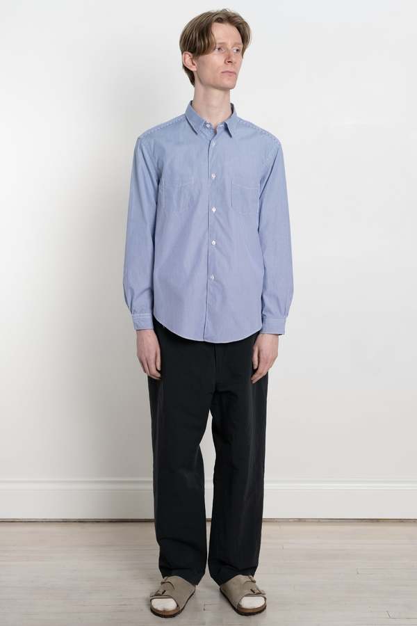 ENDS and MEANS Aldous Shirts - Blue Stripe | Garmentory