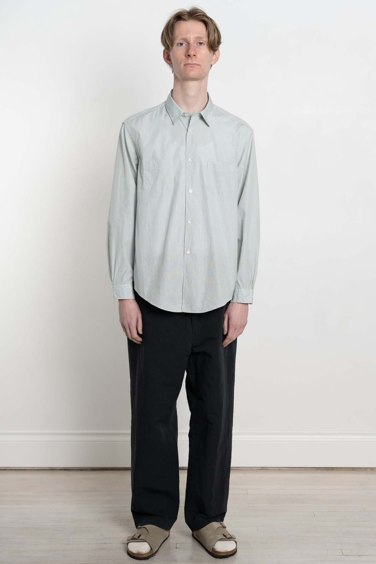 トップス ENDS and MEANS Aldous shirts Natural M Aldous-Shirts-Blue-Stripe-