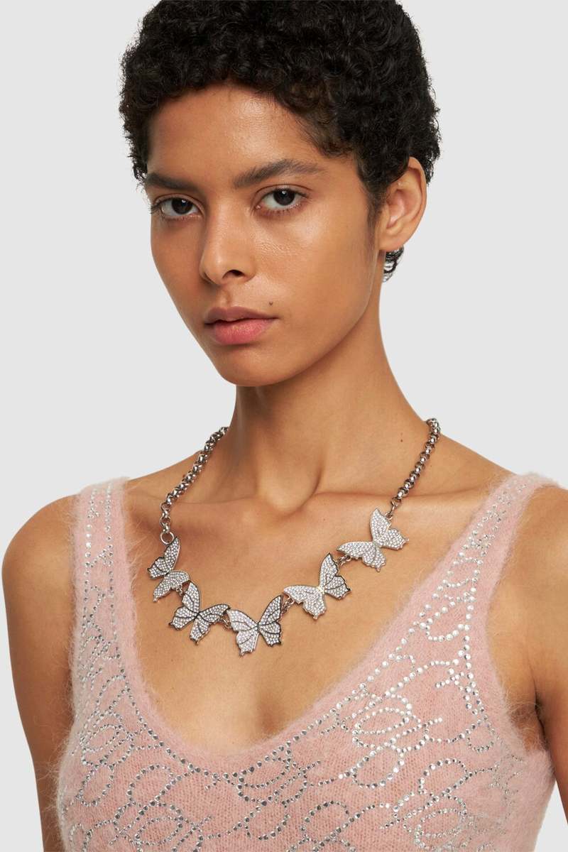 ネックレス・ペンダント Blumarine FW25 Blumarine Bijoux (A522W362A N0999) Blumarine 2W261A BUTTERFLY NECKLACE - NIKEL/CRYSTAL | Garmentory