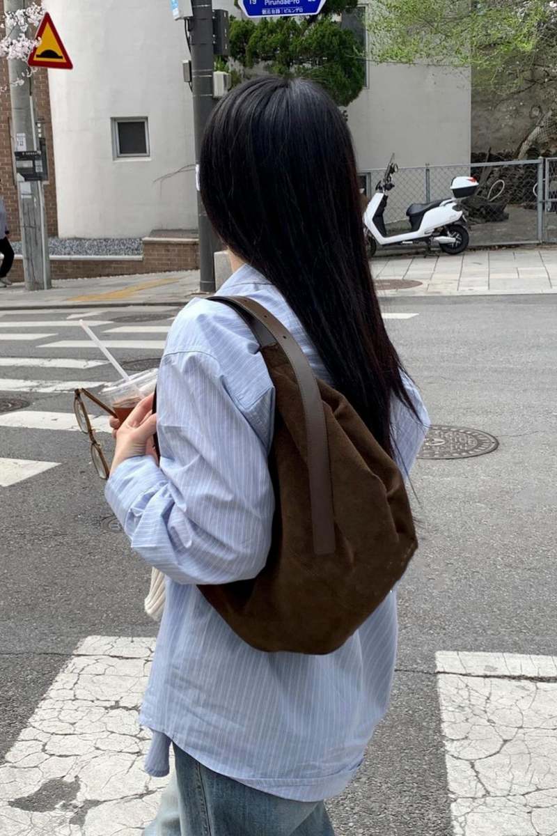 Nothing Written Ht Suede Shoulder Bag - Caramel | Garmentory