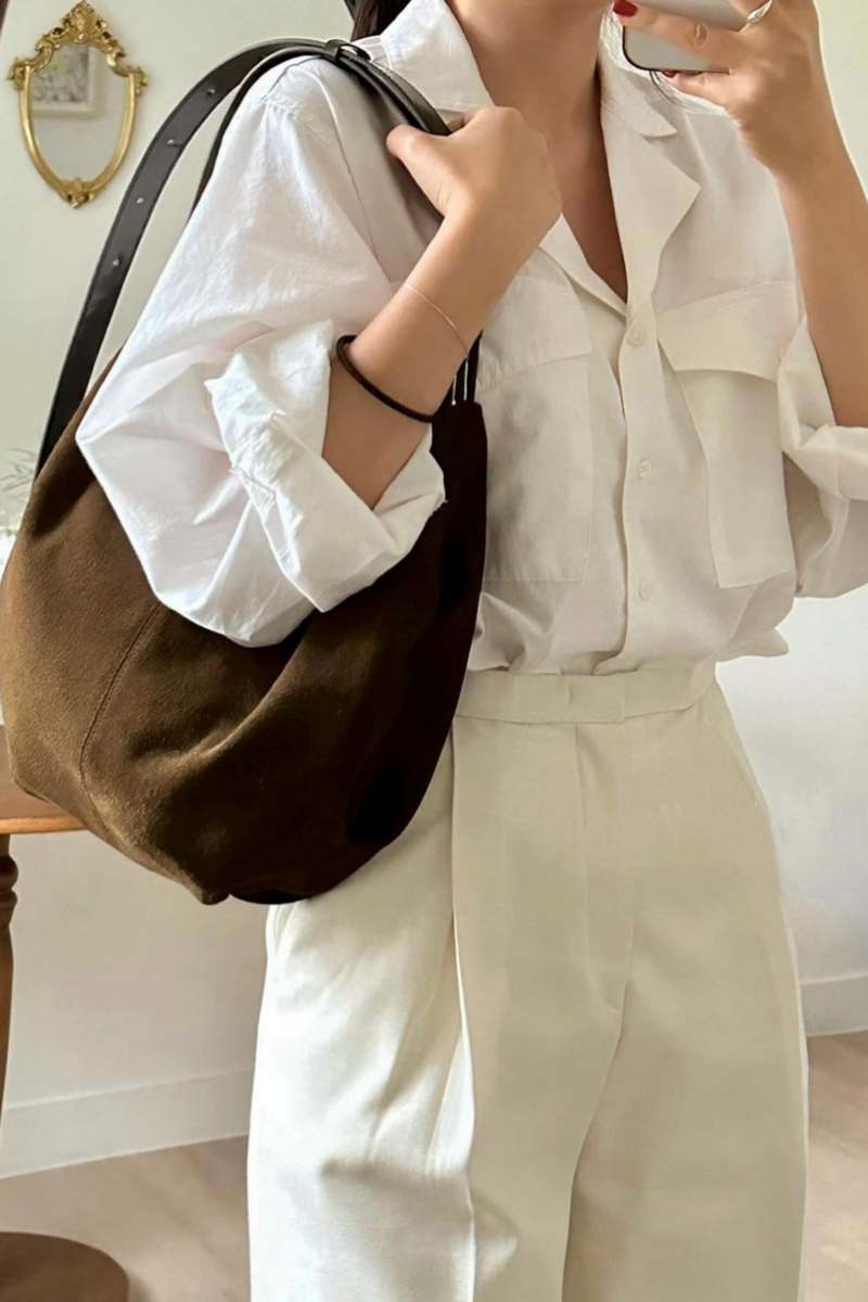 Nothing Written Ht Suede Shoulder Bag - Caramel | Garmentory