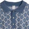 Sundazed (France) Argyle Interlock Knit Cuff Sleeve Polo Sweater Kyanite : L - Thumbnail 6