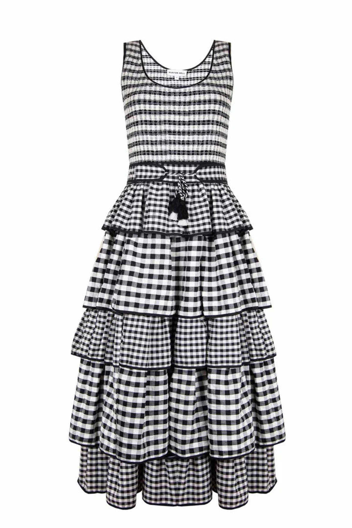princess polly baby blue dress J. Crew Gingham Black White Ruffle Dress Size 10 Prairie