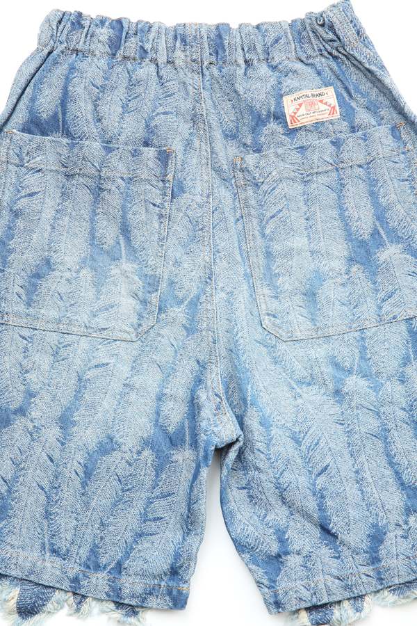 Kapital 12oz Magpie Denim W-Knee Easy Shorts - Tan | Garmentory