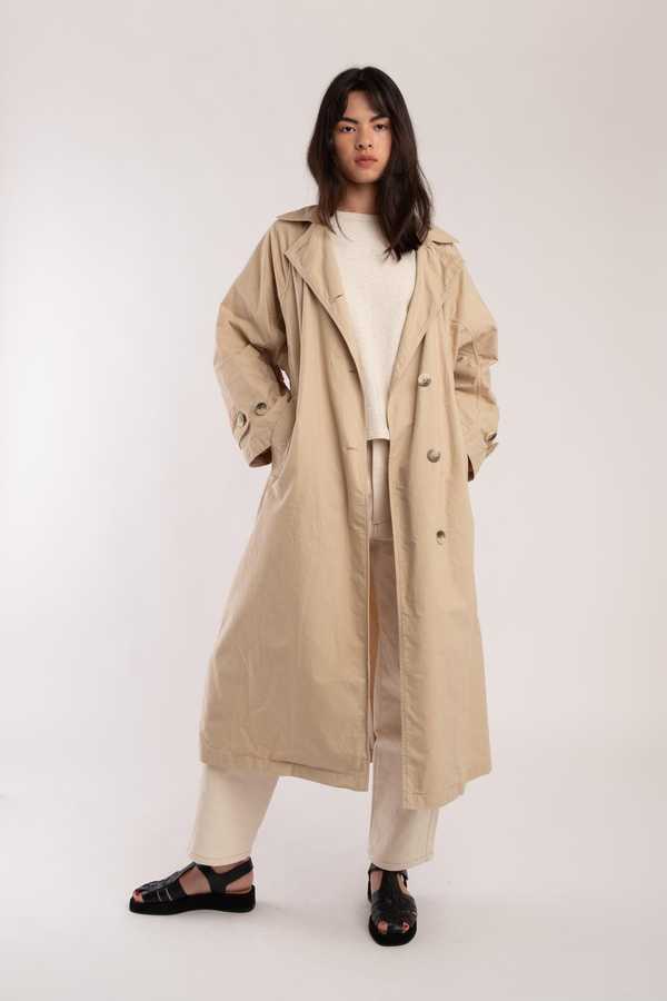 Micaela Greg Seamed Trench - Taupe | Garmentory