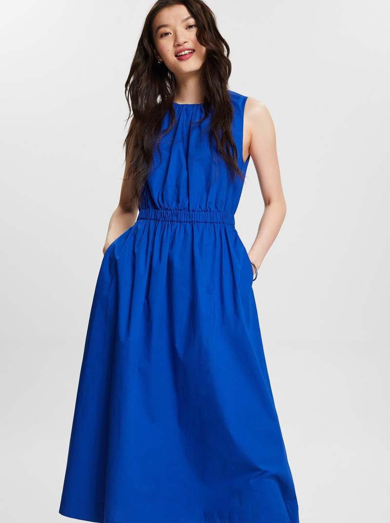 Esprit Sleeveless Midi Dress - Bright Blue Esprit Sleeveless Midi Dress - Bright Blue