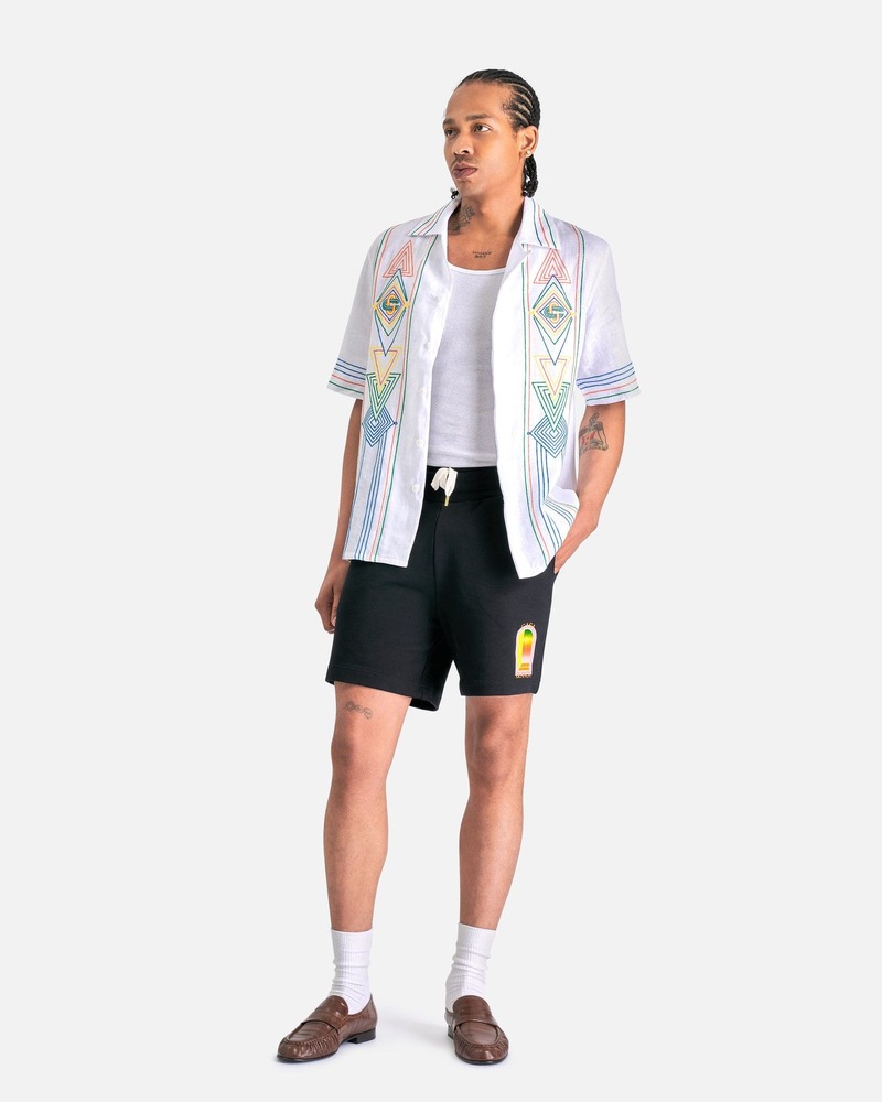 Casablanca Le Fil de La Musique Chainstitch Embroidered Linen Shirt - White