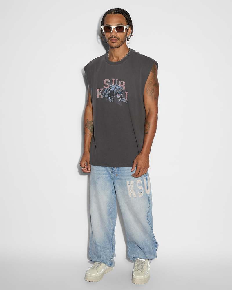 Ksubi Apex Biggie Slash Tee - Faded Black | Garmentory