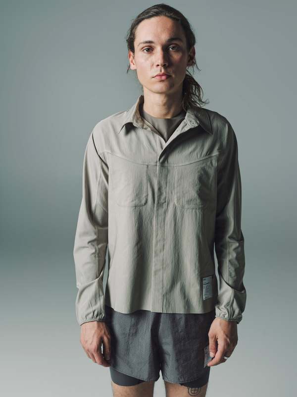 Satisfy Running Vintage Khaki PeaceShell River Shirt - Grey