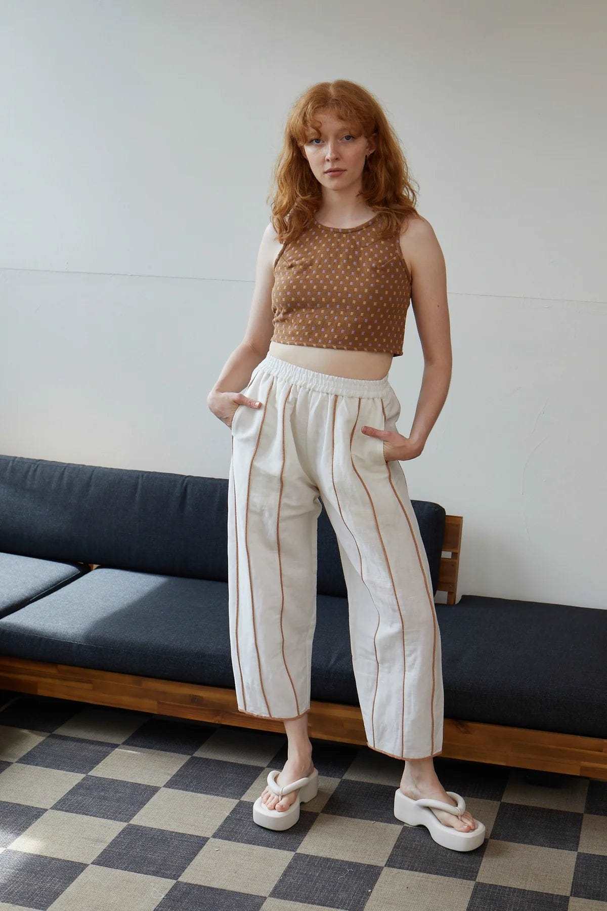 RUJUTA SHETH Etta Pants - Parchment/Toast - Image 1 of 4