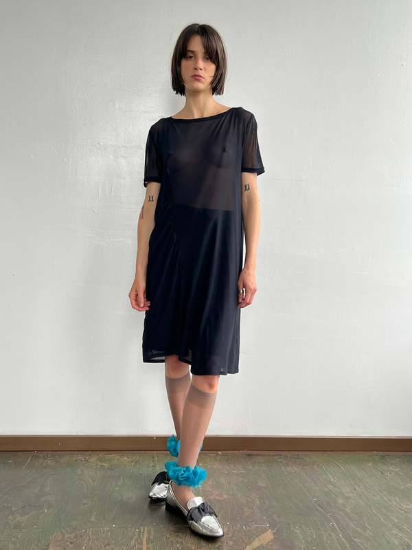 Vintage Lilith Mesh Ruched Dress | Garmentory