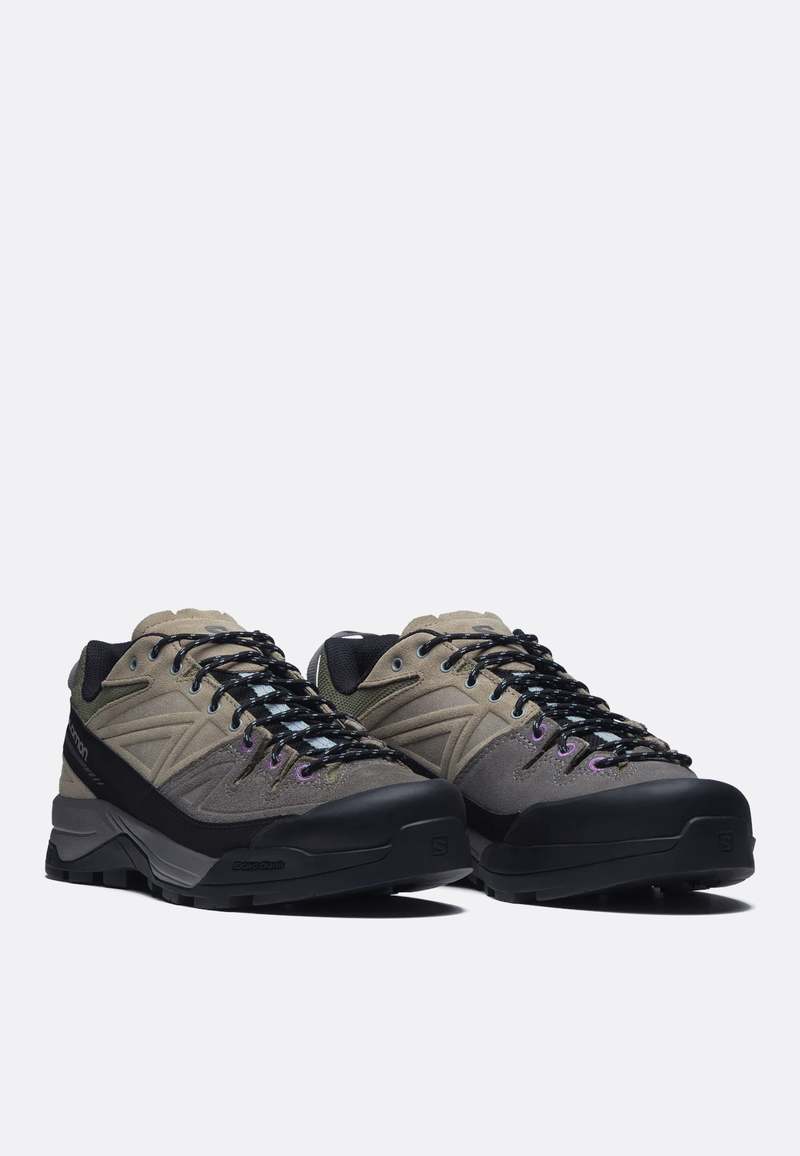 SALOMON X Alp Leather sneakers - Pewter/Vintage Khaki/Black