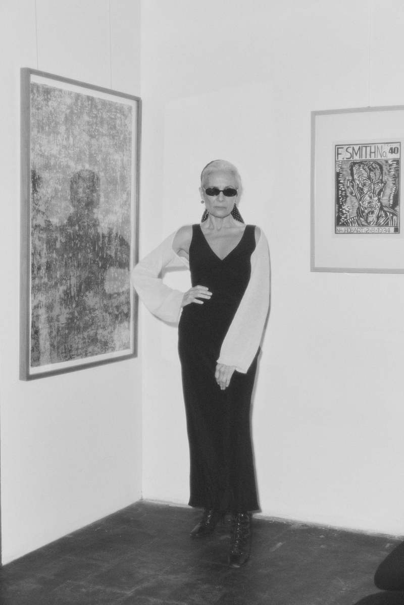 Olga Joan Plunge bias dress - BLACK