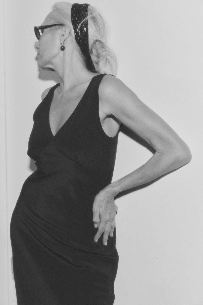 Olga Joan Plunge bias dress - BLACK