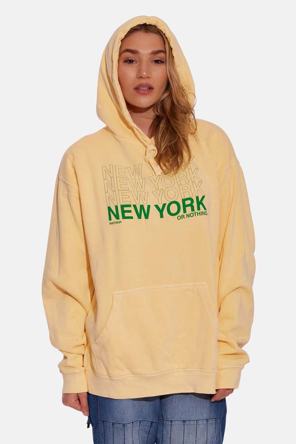 Blue&cream New York Or Nothing Hoodie - Butter/Green